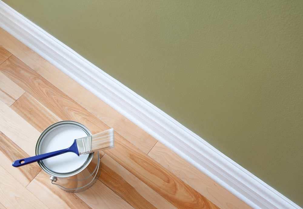 Paint Brush and Painted Trim