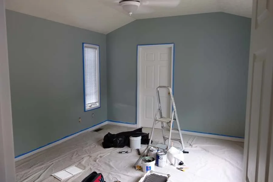 The Best Painters Tape For Every Surface 12 Trim of a room taped off using painter's tape.