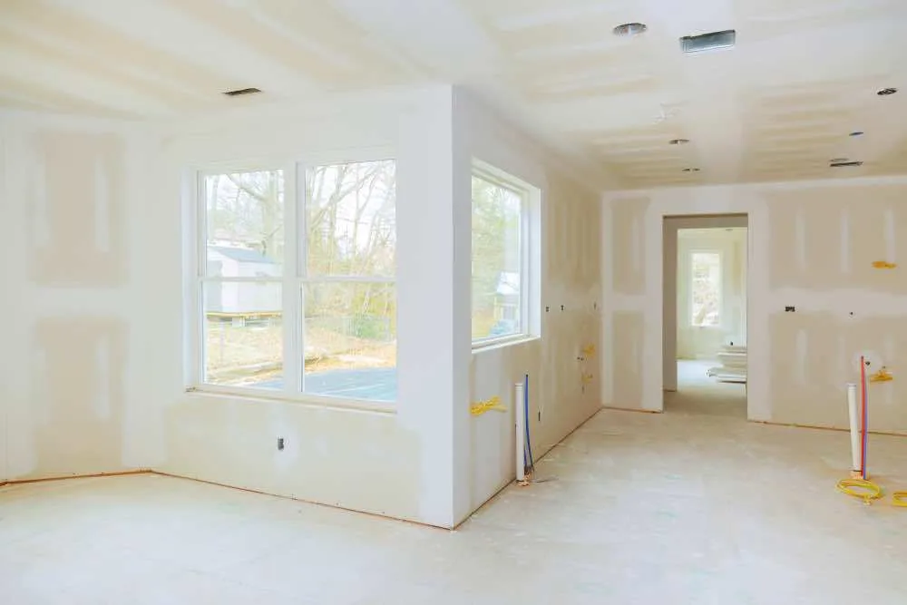 New drywall in home remodel