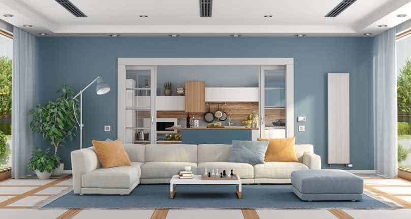 smoky azurite living room