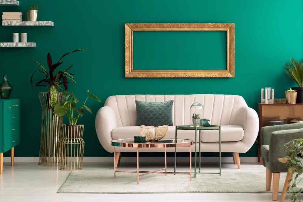 Jewel tones are the best living room colors because they can look both sophisticated and whimsical. 