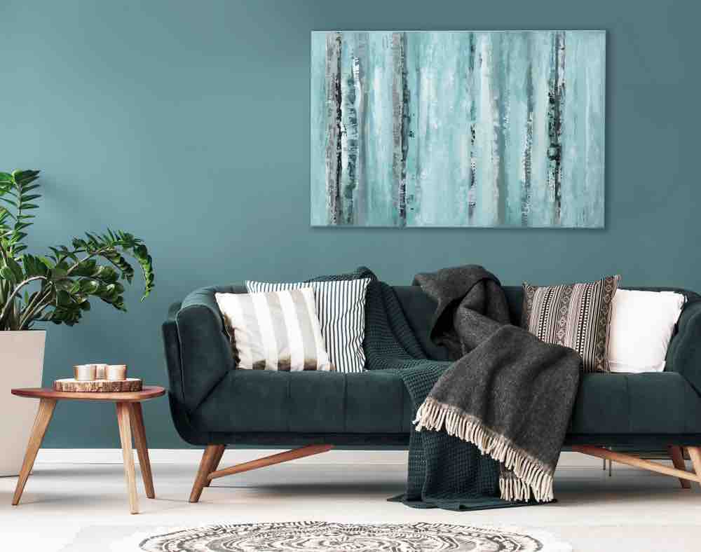Beautiful blue-gray makes one of the best living room paint colors because it's rich and soft.