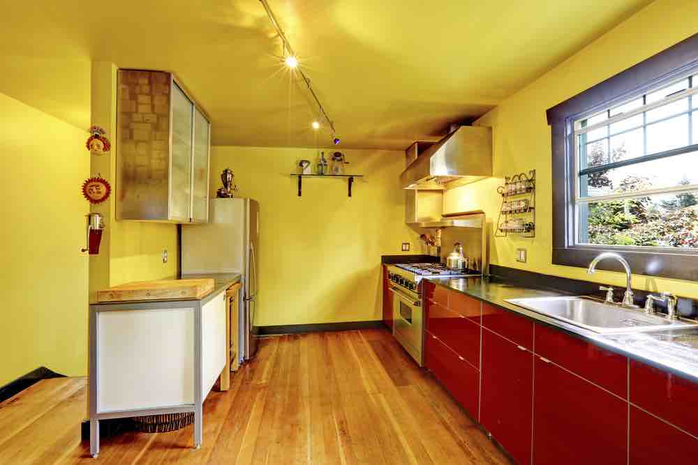 kitchen paint color idea with framed moulding wall