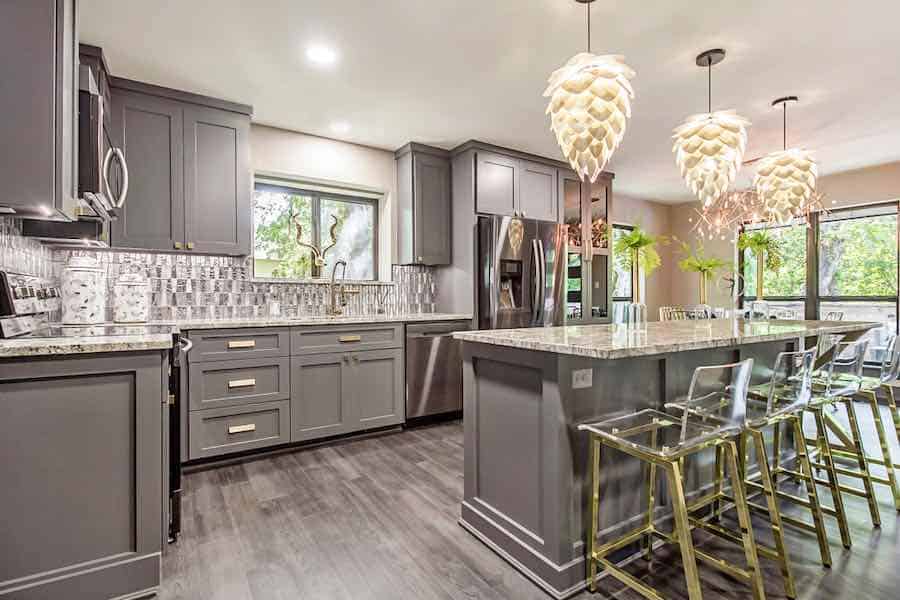 Modern Grey Enameled Cabinets 