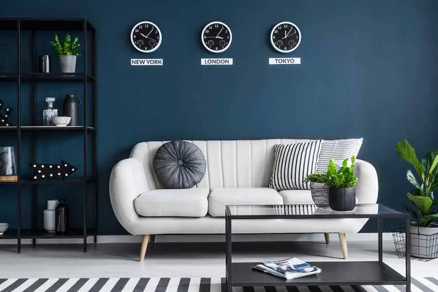 14 Of The Best Contemporary Paint Colors to Use in Your Home 3 Navy Blue Living Room