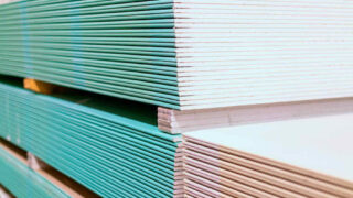 pallets of drywall plasterboard
