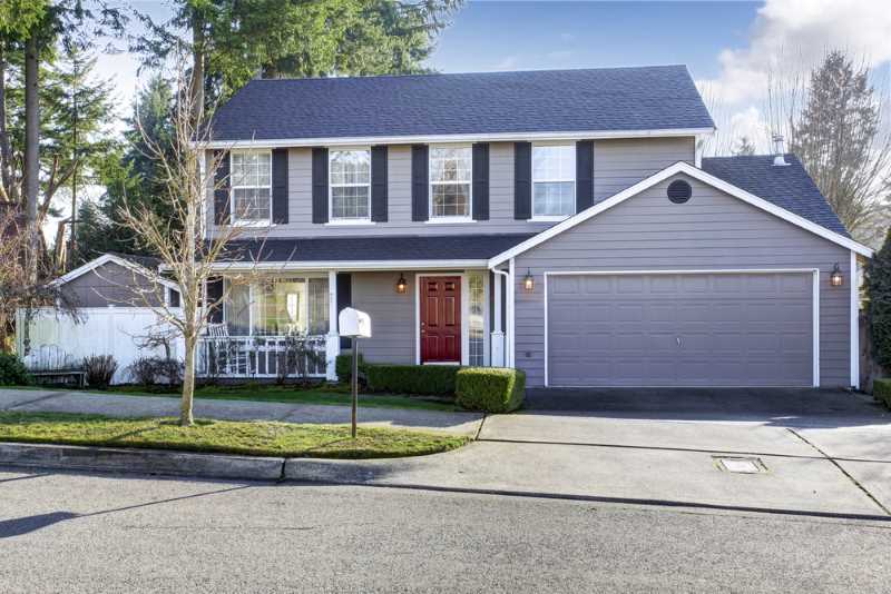 Blue-gray exterior of a house