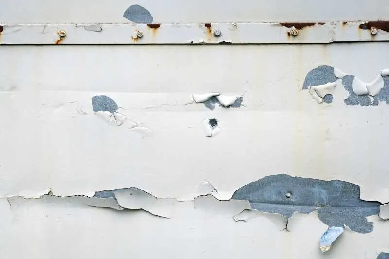 How To Paint a Metal Garage Door 2 Low quality paint peeling from a metal garage door