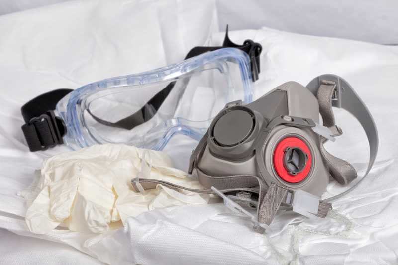 Safety equipment for painting glass