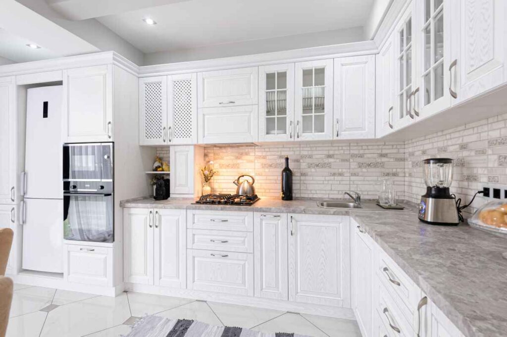 Kitchen cabinets painted white