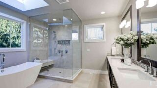 Modern beige bathroom